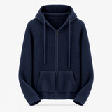 Navy Zip Knit Hoodie