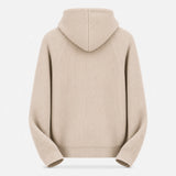 Oatmeal Beige Zip Knit Hoodie