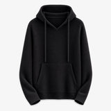 Classic Black Pullover Knit Hoodie