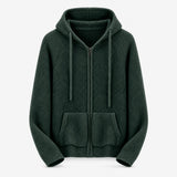 Forest Green Zip Knit Hoodie
