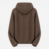 Mocha Brown Zip Knit Hoodie