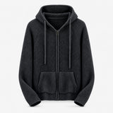 Charcoal Zip Knit Hoodie