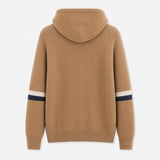 Camel Stripe Knit Hoodie