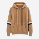 Camel Stripe Knit Hoodie
