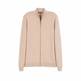 Beige stickad tröja med ståkrage