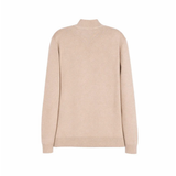 Beige stickad tröja med ståkrage