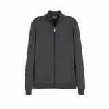 Mörkgrå stickad cardigan med dragkedja