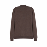 Brun stickad cardigan med dragkedja